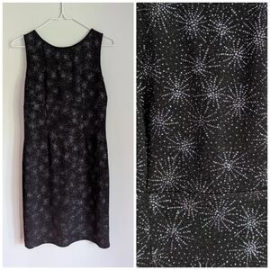 VTG 90s/Y2K California Concepts Dress Medium Black Glitter Stars Stretch 173